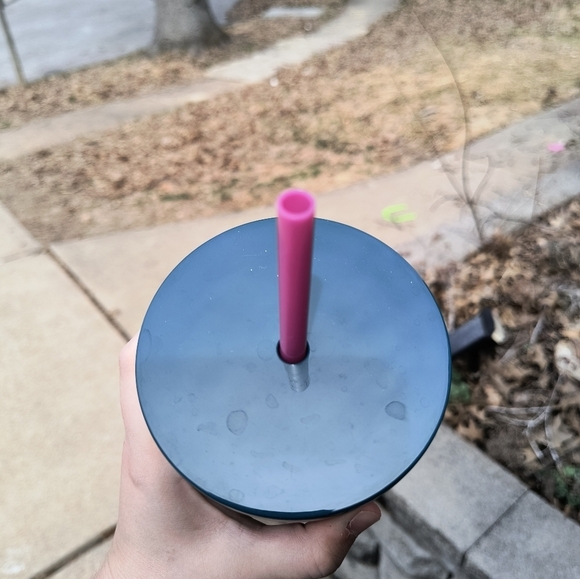 Starbucks Palm Leaf Tropical Fruit 24oz Stainless Steel Tumbler with Pink Straw - Picture 8 of 9